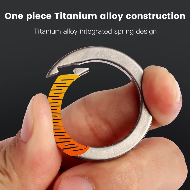 Titanium Keychain Clip with Key Rings, Titanium Quick Release Keychain