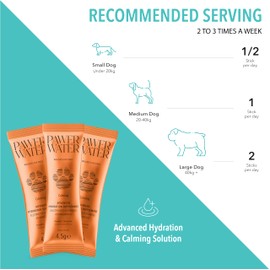 Pawer Water DOG CALMING Hydration Supplement POUCH 12 | Help reduce Stress, Anxiety, Hyperactivity, Barking| Electrolytes, Ashwagandha, L-theanine, L-Tryptophan, Collagen, Vitamins | For All Breeds