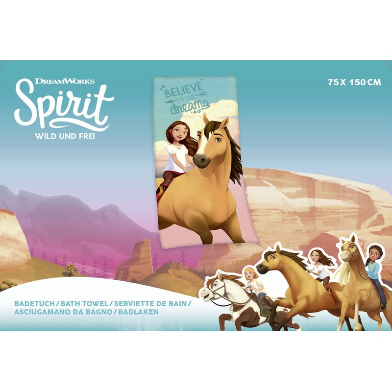 Herding Spirit Velour Towel, Cotton, Multi-Coloured, 75 x 150 cm