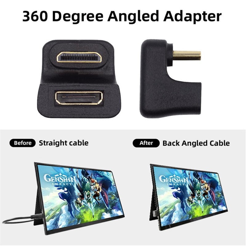 cablecc Mini HDMI 1.4 Up Opposite U 360 Degree Shape