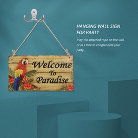 The Beach of Hawaii Luoem Theme Party Welcome to Paradise Rectangular Wall Pendant Decoration for Wedding Decoration from the Children's Party Luau Hawaii