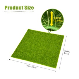 QANYEGN 2 Sizes Synthetic Artificial Grass Mat, Plastic Synthetic Turf Lawn, Turf Grass Decor for Indoor Outdoor Balcony Garden (15 ×15cm)