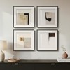 4 Piece Framed Neutral Abstract Modern Wall Art for Living