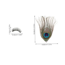 VICASKY Peacock Plume False Eyelashes 1 Pair Long Dramatic DIY Makeup Lashes for Stage Performance Nightclub and Evening Events