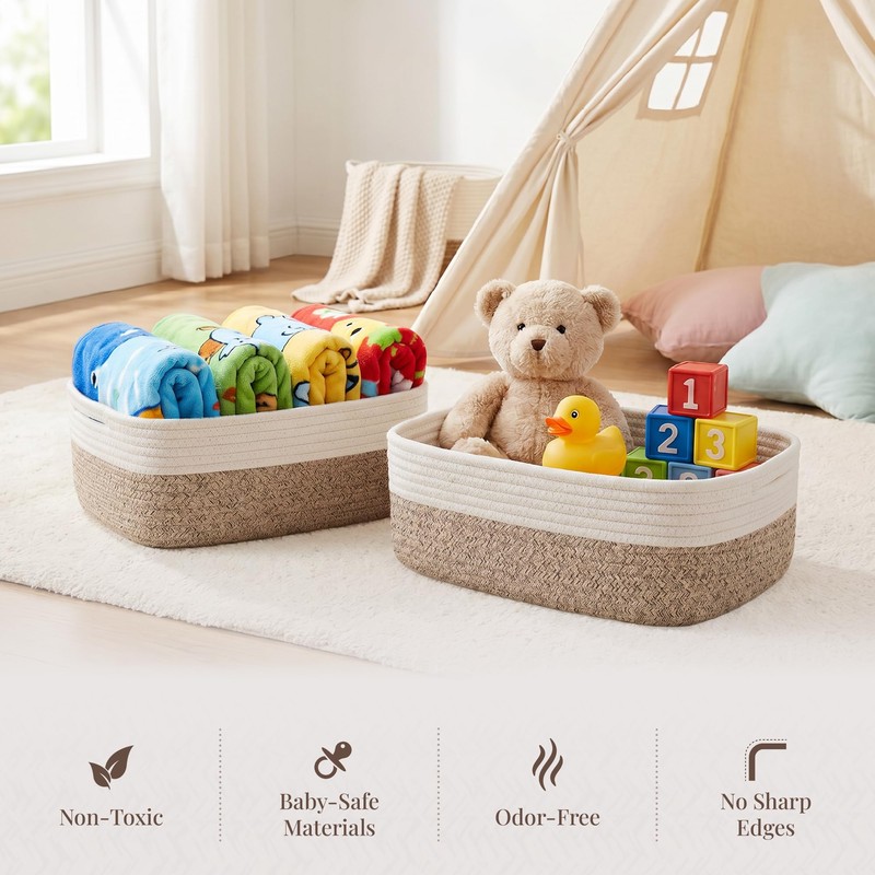 VIRETH HAUS 5-Pack Large Woven Rope Storage Baskets – 2