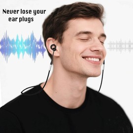 Connector Cord with Magnetic for Noise-Cancelling Ear Plugs, Anti-Lost Strap for Ear Plugs When Sleeping, Soft Reusable Lanyard, Never Lose Ear Plugs for Noise Reduction, (Black)