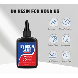 UV Resin Kit with Light, 60g UV Glue with Rechargeable Light, 5 Second Fast Cure UV Glue Adhesive, Clear Repair Kit for Welding Resin, Jewelry Bonding, Plastic, Glass, Acrylic, Craft Decoration