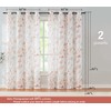 Tree Print Semi-Sheer Curtains 63inch Length White Red Orange Branch