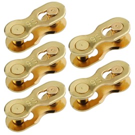 eMagTech 5 Pair of Bicycle Chain Links for 9 Speed Speed Chain Mountain Road Bike Reusable Magic Buckles Quick Assemble Disassemble Manganese Steel Gold Cycling Accessories