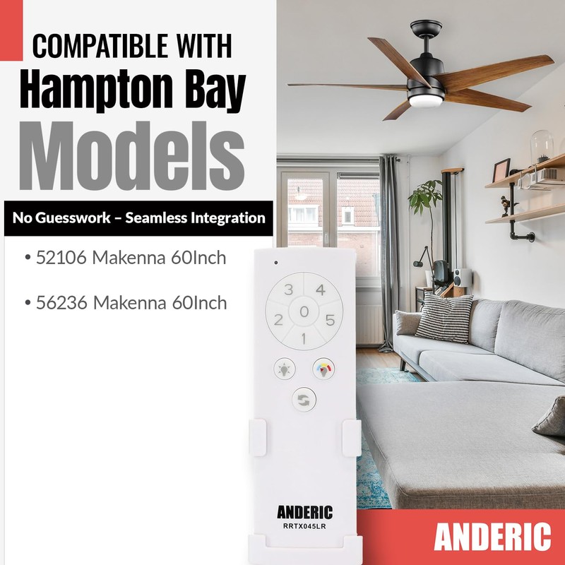 Anderic TX045-LR (White Version) for Home Decorators Collection Ceiling Fan