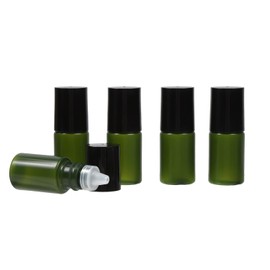 Natural Cosmetics Laboratory Blackout Mini Bottle Containers, Divided Containers, Dropper Bottles, Refill Containers, Cosmetic Containers, Refill, Green, 5 ml, Set of 5