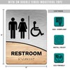 Modern Office Business Restroom Sign - Restroom - 6"x8" Brushed