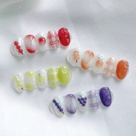 [Handmade Nail Tips] Tanghulu Nail - Tangerine Tanghulu / [수제네일팁] 탕후루 네일 - 귤탕후루