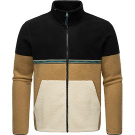 Ragwear Lonndy Men's Fleece Jacket Short Cuddly Sweater Warm with High Collar S-4XL, black