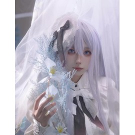 Aadesso Kanade Yoisaki Cosplay Wig for game pjsk Straight Blue and white Cosplay Wig Hallween Christmas Party Wigs with wig cap