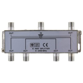 SAT & BK Splitter 6-Way Splitter 100 dB Shielded HD and Unicable Submersible