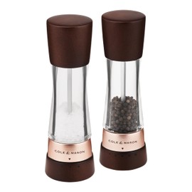 Cole & Mason Derwent Salt & Pepper Mill Gift Set - Salt & Pepper Shaker & Grinder with Adjustable Coarseness - Gourmet Precision Mill Set - Stainless Steel & Acrylic Grinders - Rose Gold