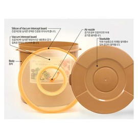 e-jen Premium Kimchi, Sauerkraut Container Probiotic Fermentation with Inner Vacuum Lid Round (1.3 gal/ 5L)