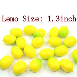 20Pcs Fake Artificial Fruit Small Lifelike Artificial Faux Yellow Lemon Party Decor Ornament, Simulation Display Foam Realistic Lemon Model for Home Kitchen Themed Tabletop Decor Photography Props