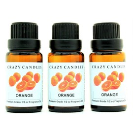 Crazy Candles Orange 3 Bottles 1/2 FL Oz Each (15ml) Premium Grade Scented Fragrance Oil