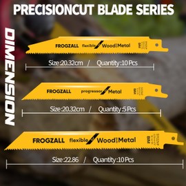 25 Pack Reciprocating Saw Blades 6–9 Inch – 10-14 & 8-14 TPI Demolition Blades for Metal, Wood, Steel Pipe, Drywall, Chipboard & Fiberglass – Heavy-Duty Cutting Set