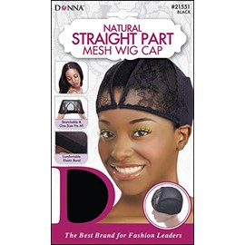 DONNA Straight Part Mesh Wig Cap, Wig Cap for Women or Men, for Sew-Ins, U Part Wigs Black Mesh
