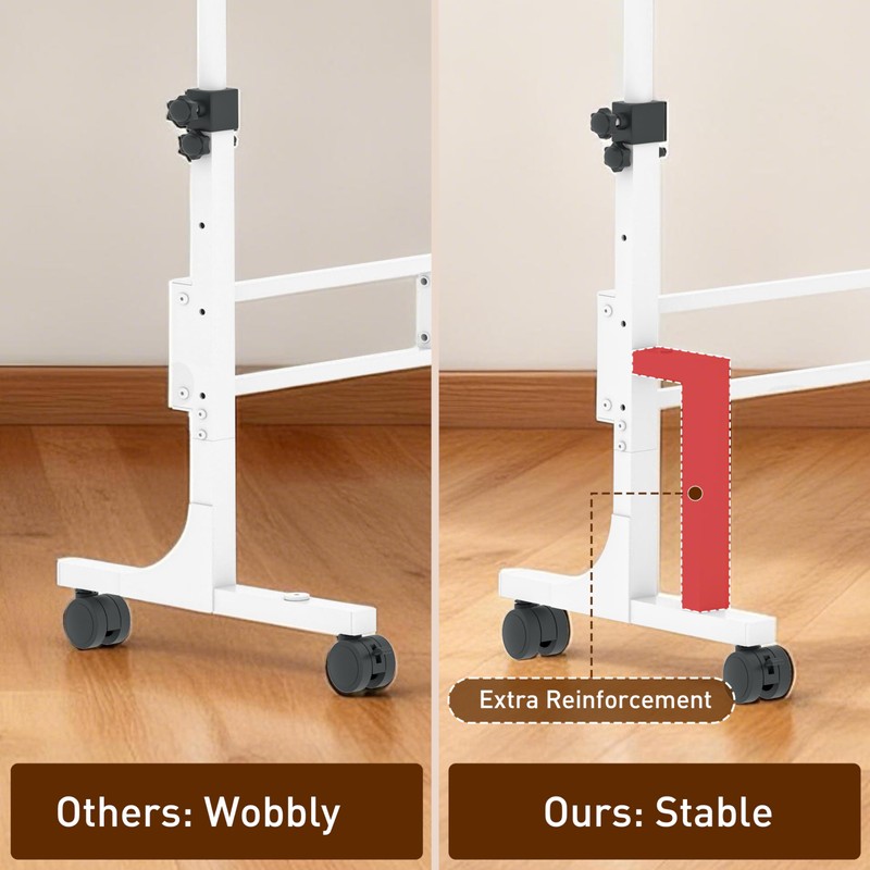 Height Adjustable Standing Desk with 2 Drawers, Small Sit Stand