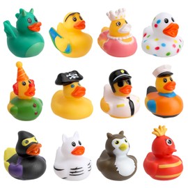 APOMOONS 12 Stück Badeenten Set Kinder Wiederverwendbare Badewannenspielzeug Badeente Lustig Badespielzeug Baby für Wasserspielzeug Kinder Outdoor Kindergeburtstagpartys Strand und Im Pool Badewannen