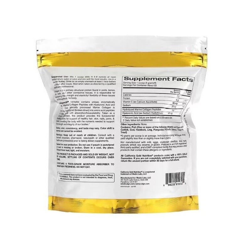 California Gold Nutrition CGN, CollagenUP, Marine Collagen + Hyaluronic Acid