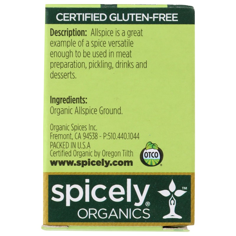 Spicely Organic Allspice Powder 0.45 Ounce ecoBox Certified Gluten-Free