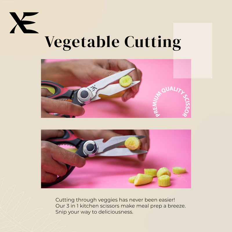 XE Kitchen Shears Heavy Duty - Stainless Steel Meat Scissors