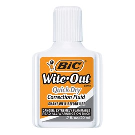 BIC® Wite-Out® Quick-Dry Correction Fluid, 20 mL Bottles, White, Pack Of 2