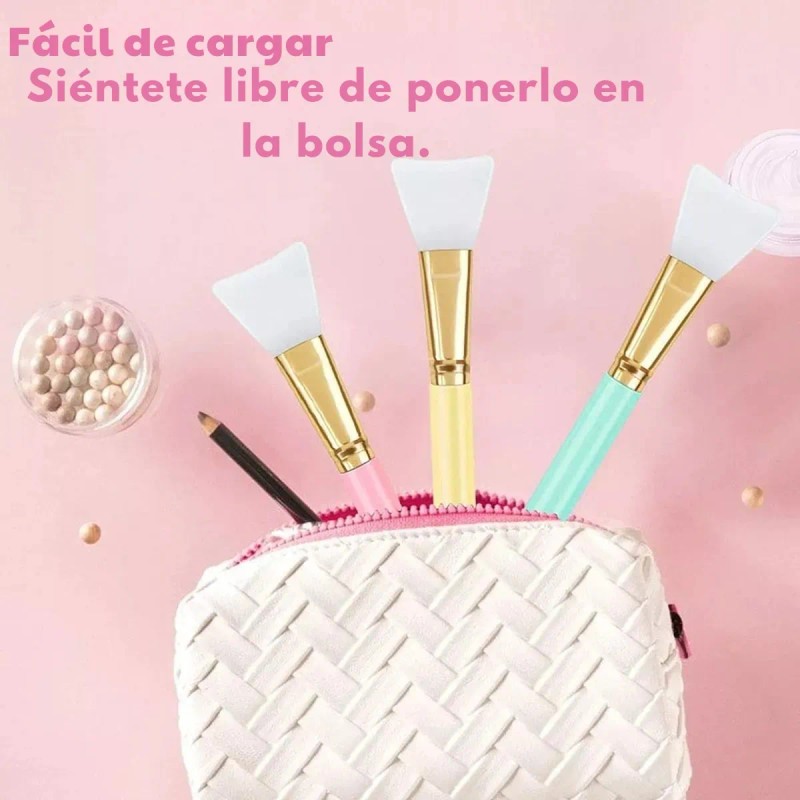 5 Pinceles Faciales De Silicona Aplica Mascarillas Cremas Fu