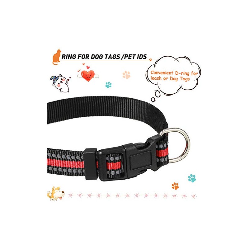 3 Pieces Dog Collar Reflective Dog Collar Nylon Dog Collar