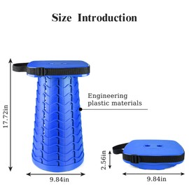 Deer's Life Square Portable Folding Stool, 2024 Upgrade Full Color Collapsible Stools for Adults Heavy Duty 485lbs Yet Small Lightweight Telescoping Retractable Camping Stool for Travel Outdoor Indoor