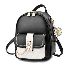 ANPTER Women Fashion Backpack Purse Mini Handbag Rucksack PU Leather Daypack Shoulder Bags Casual Schoolbags for Teenagers Girls Work School Travel (Women Backpack for Black)