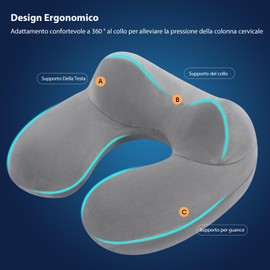 Diyauder Inflatable Neck Pillow Set of 2 for Aeroplane Travel Trains and Cars, Portable Travel Pillow, Neck Pillow Aeroplane Inflatable Travel Pillow with Blindfold Earplugs