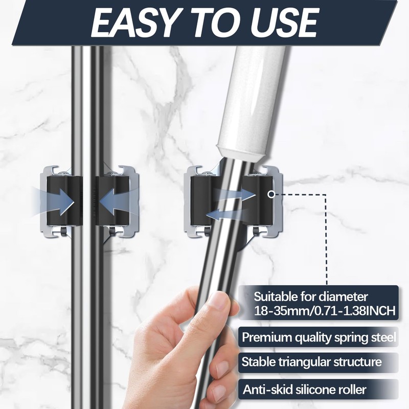 3-H 6 Pack Mop and Broom Holder Big Size Hanging