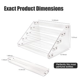 Dojomadf 5 Tiers Acrylic Transparent Perfumes ( 30/ 50 mL) Display Stand Nail Polish Organizer Versatile Storage Tray for Makeup and Small Items