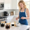 Suclain 3 Pcs Glass Coffee Container with Wooden Lid Spoon