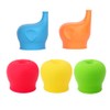 5 Pack Silicone Sippy Cup Lids, Stretches to Cover Kids
