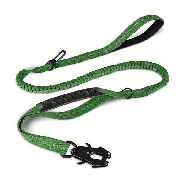Reflective Ranger Green Tactical Dog Leash 6ft, Heavy-Duty K9 Bungee