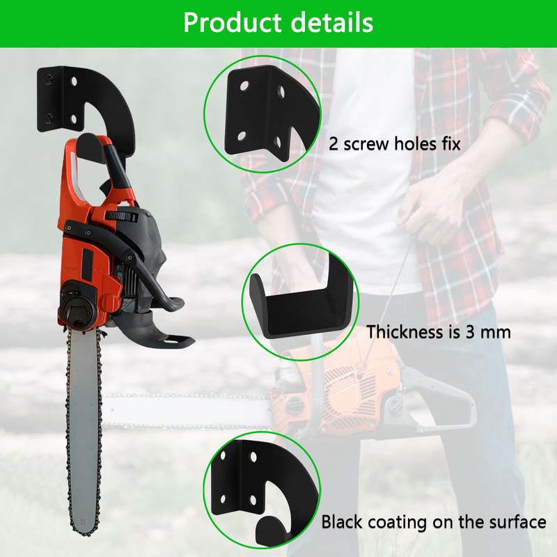 VANROUG Chainsaw Hanger, Heavy Duty Chainsaw Wall Mount Holder, Organizer