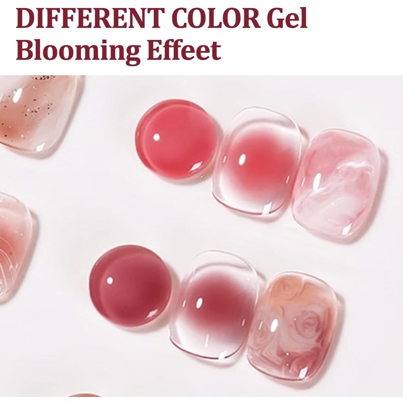 CHERIMOYA Nail Blooming Gel,2 Pzs 15ml Clear UV LED
