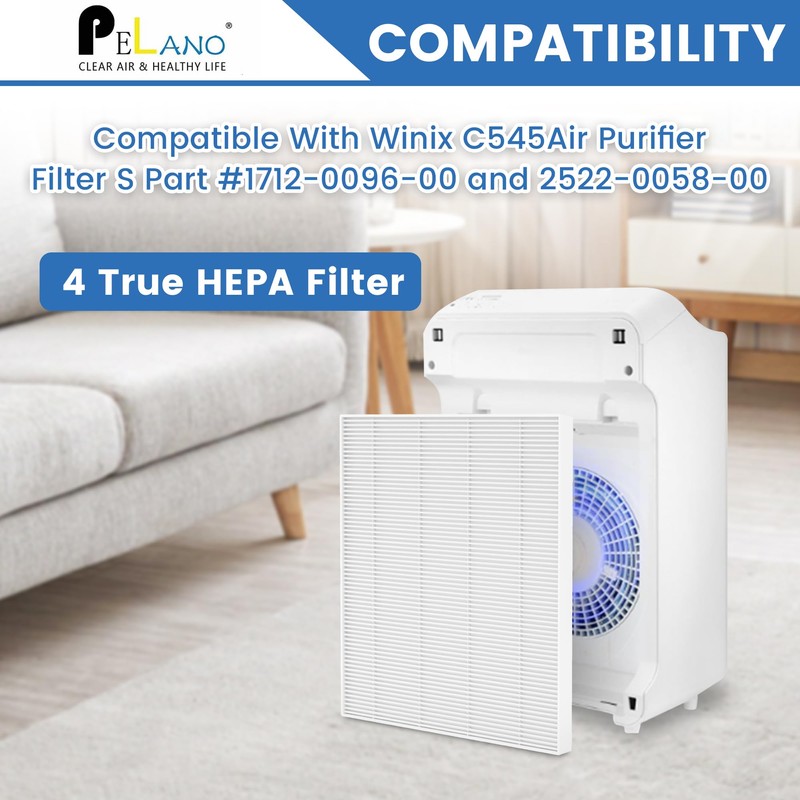 4 Pack C545 HEPA Replacement Filter S Compatible with Winix
