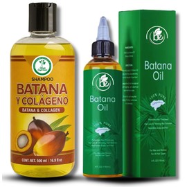 Batana Oil Shampoo with Collagen, Rosemary & Aloe Vera – 16.9 fl oz – Salt-Free, Paraben-Free – For Dry & Thinning Hair – + 4 oz Batana Oil – Moisturizing & Strengthening Value Combo – Men & Women
