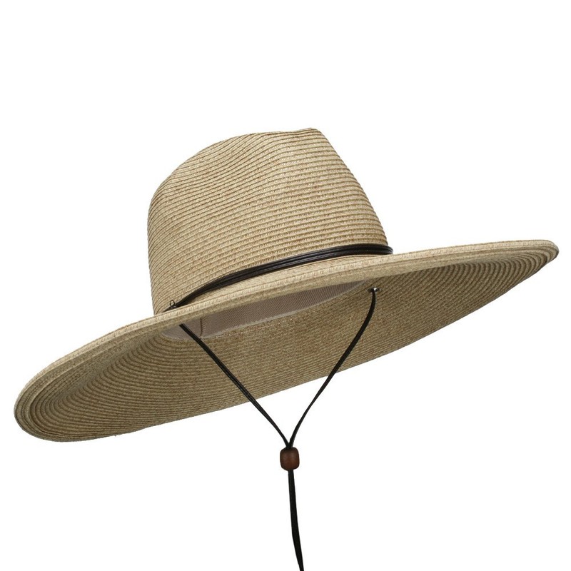 UPF 50+ Crushed Crown Braid Hat (XL(61CM), Wheat)