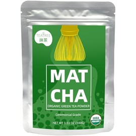 TEATREE Matcha (3.53 Oz), Polvo De Té Verde Matcha Orgánico, Matcha Puro 100  Natural Para Café Con Leche, Batidos Y Repostería.                      