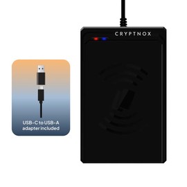 Cryptnox Contactless Smart Card Reader – ISO 14443 & Mifare® Compliant | USB Type-C and Type-A Connectivity | Secure Authentication for E-Payments, E-Commerce, Access Control & More