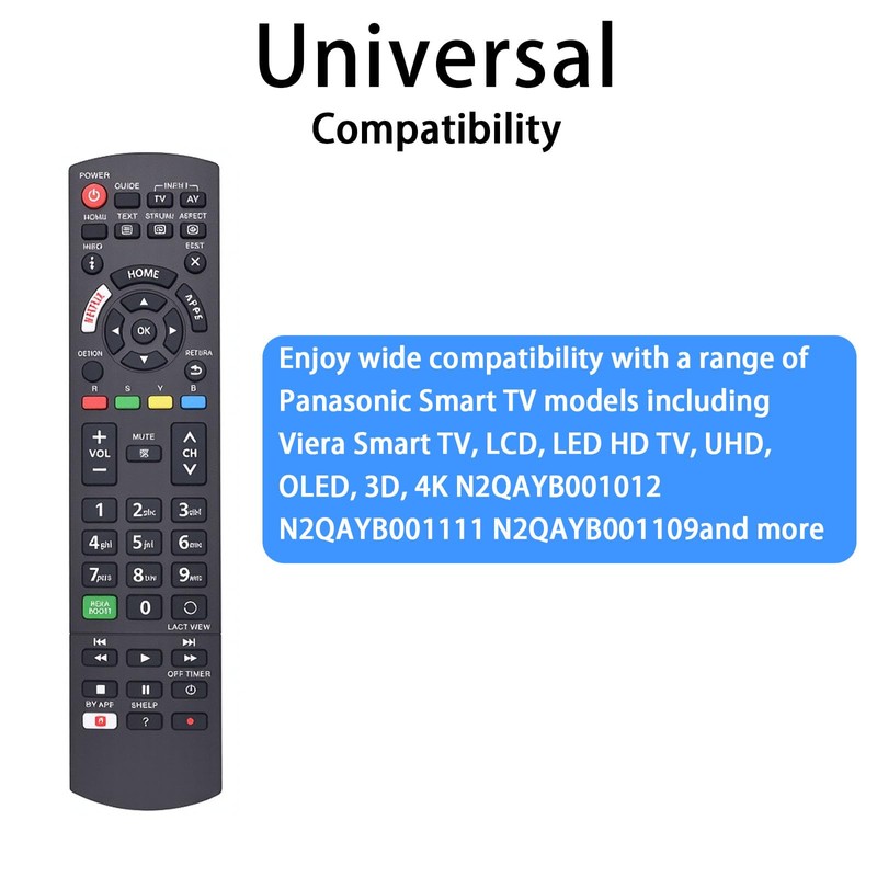 Universal Remote Control Compatible with Panasonic Plasma Viera Smart LCD